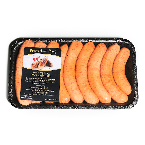 Pork and chilli sausages